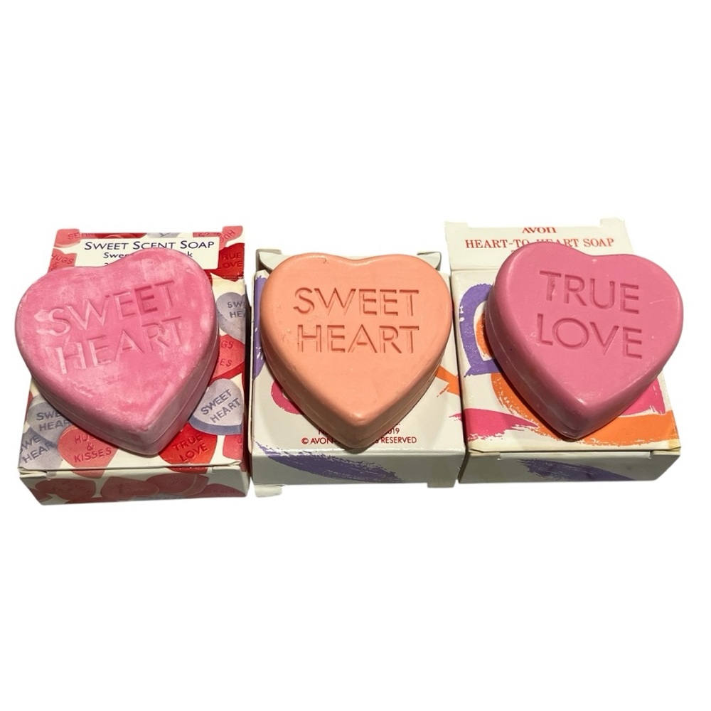 Vintage Avon Heart Soaps Bundle Sweetheart & True Love Collectible Valentine